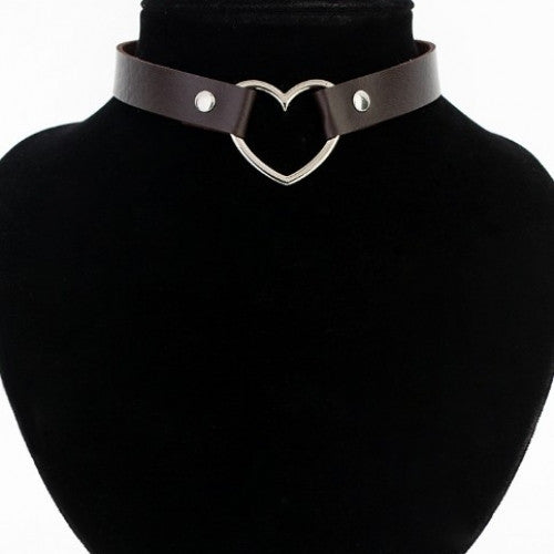 Sexy Heart Punk Leather Choker Necklace