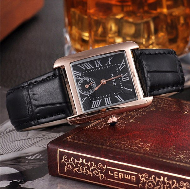 Leather Strap Fashion Gold Dress Watch