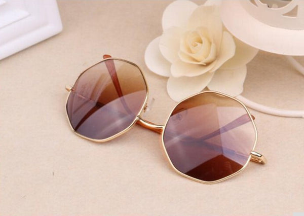 Hexagon Color Film Retro Sun Glasses